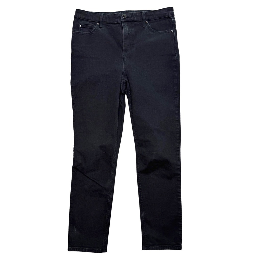 R Jeans The Vintage High Rise Straight Leg Black Denim Jeans Petite 28 90s Style